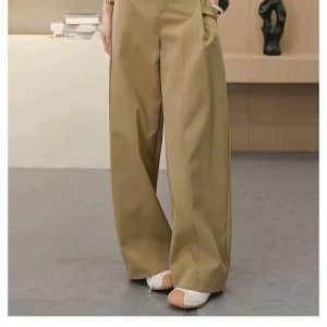 Women's High-Waist Pleated Wide-Leg Trousers