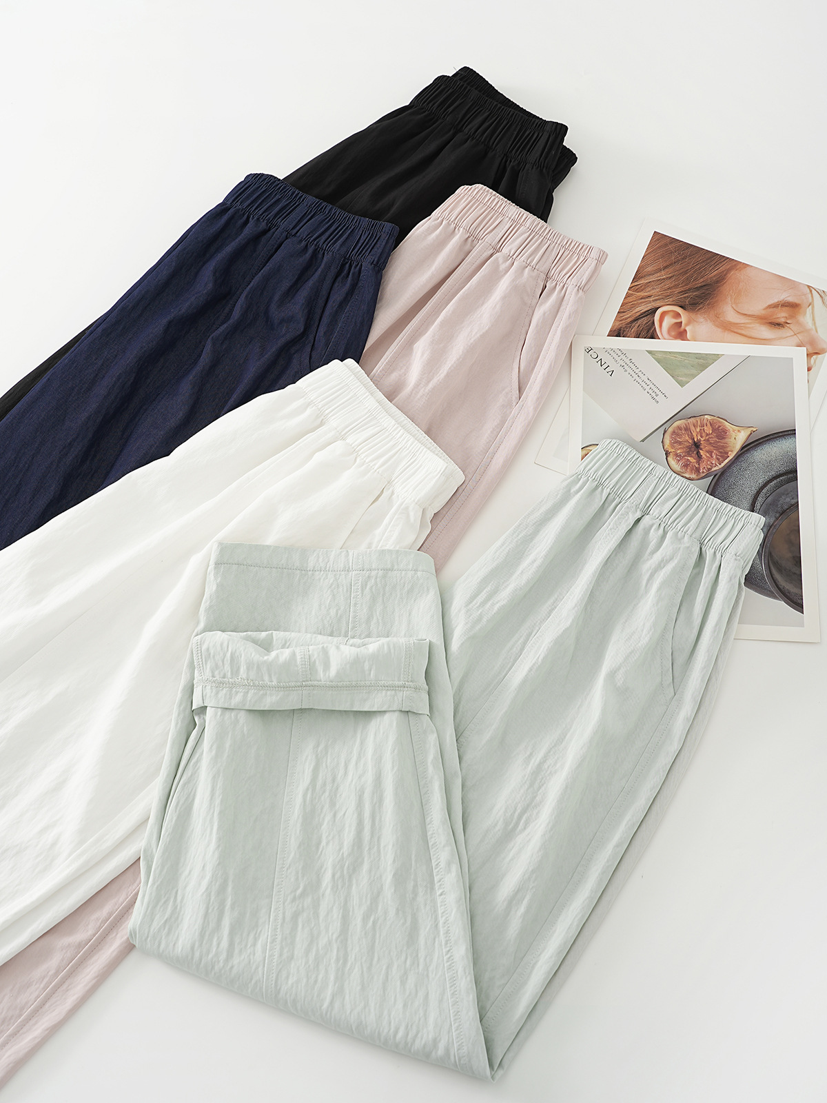 Tencel Lyocell Cargo Pants — Lightweight Cropped Relaxed Fit