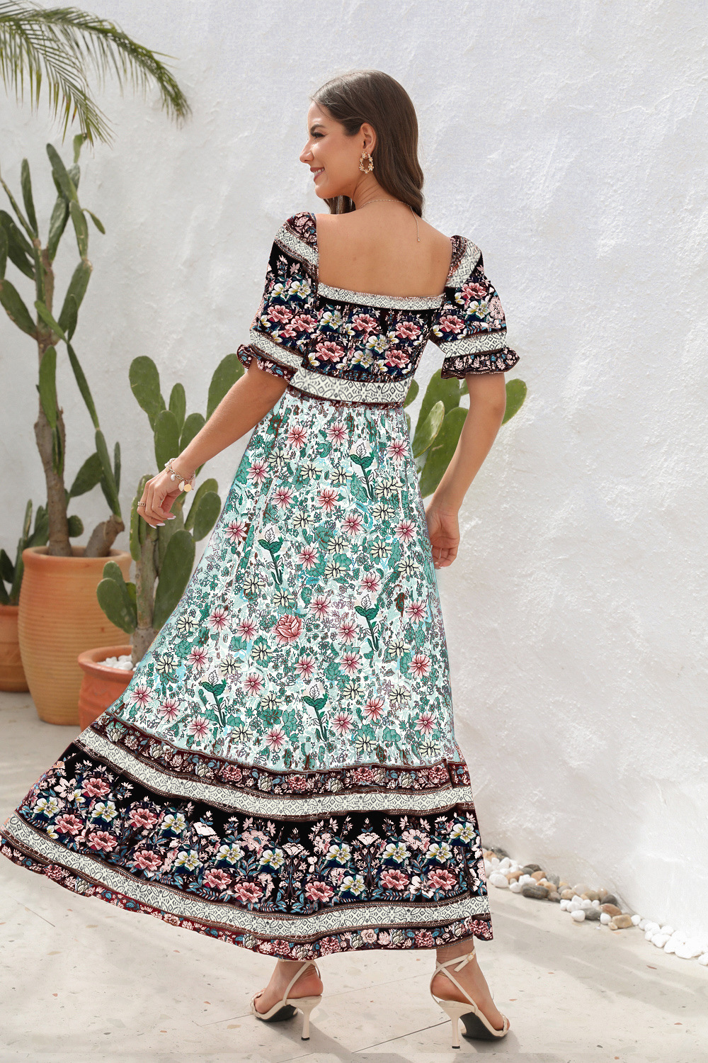 Women's Off-Shoulder Resort Beach Maxi Dress — Boho Vacation
