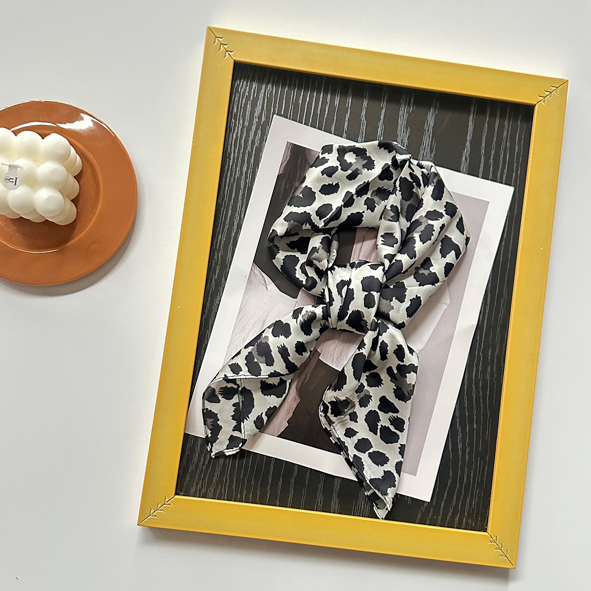 Trendy Leopard Print Square Scarf Bandana Hair Accessory