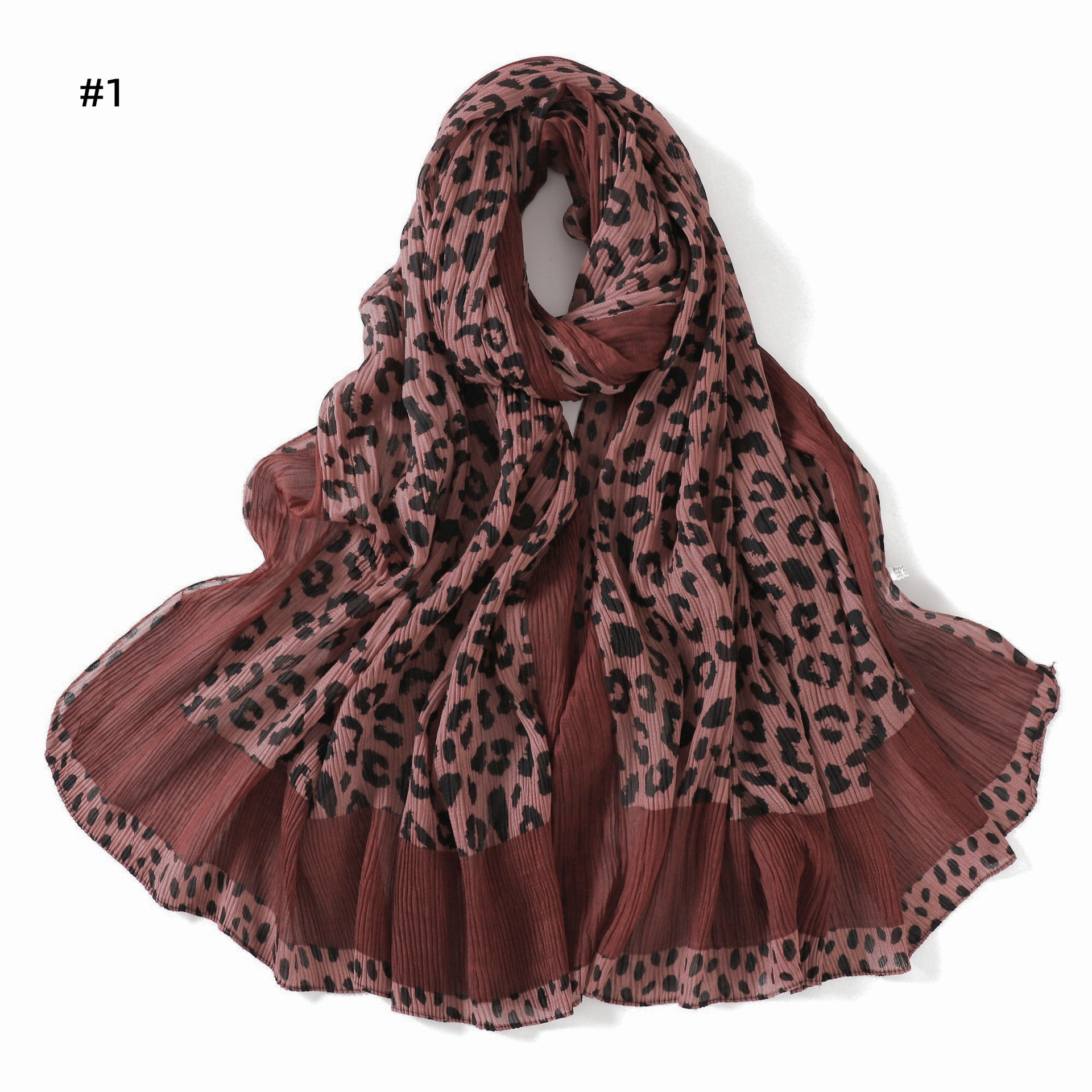 Leopard Print Cotton Square Scarf Vintage Bandana Head Scarf