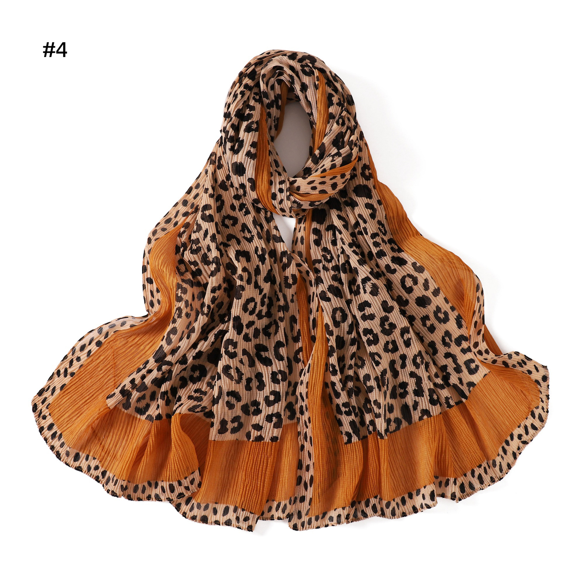 Leopard Print Cotton Square Scarf Vintage Bandana Head Scarf