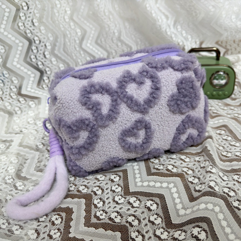 Cute Faux Fur Heart-Shaped Handbag Shoulder Crossbody Bag