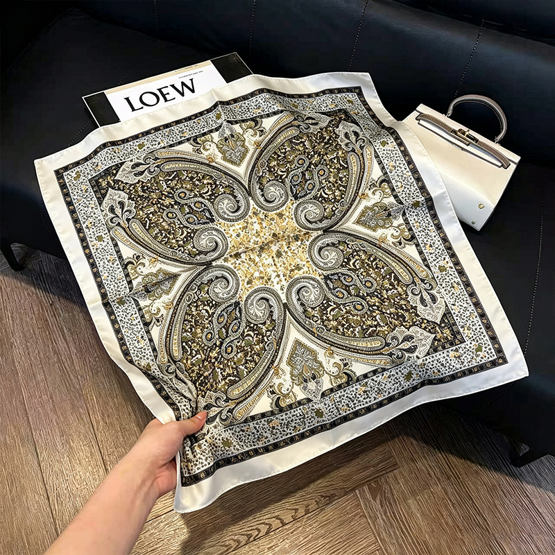 Vintage Paisley Cotton Bandana - 58cm Square Head Scarf