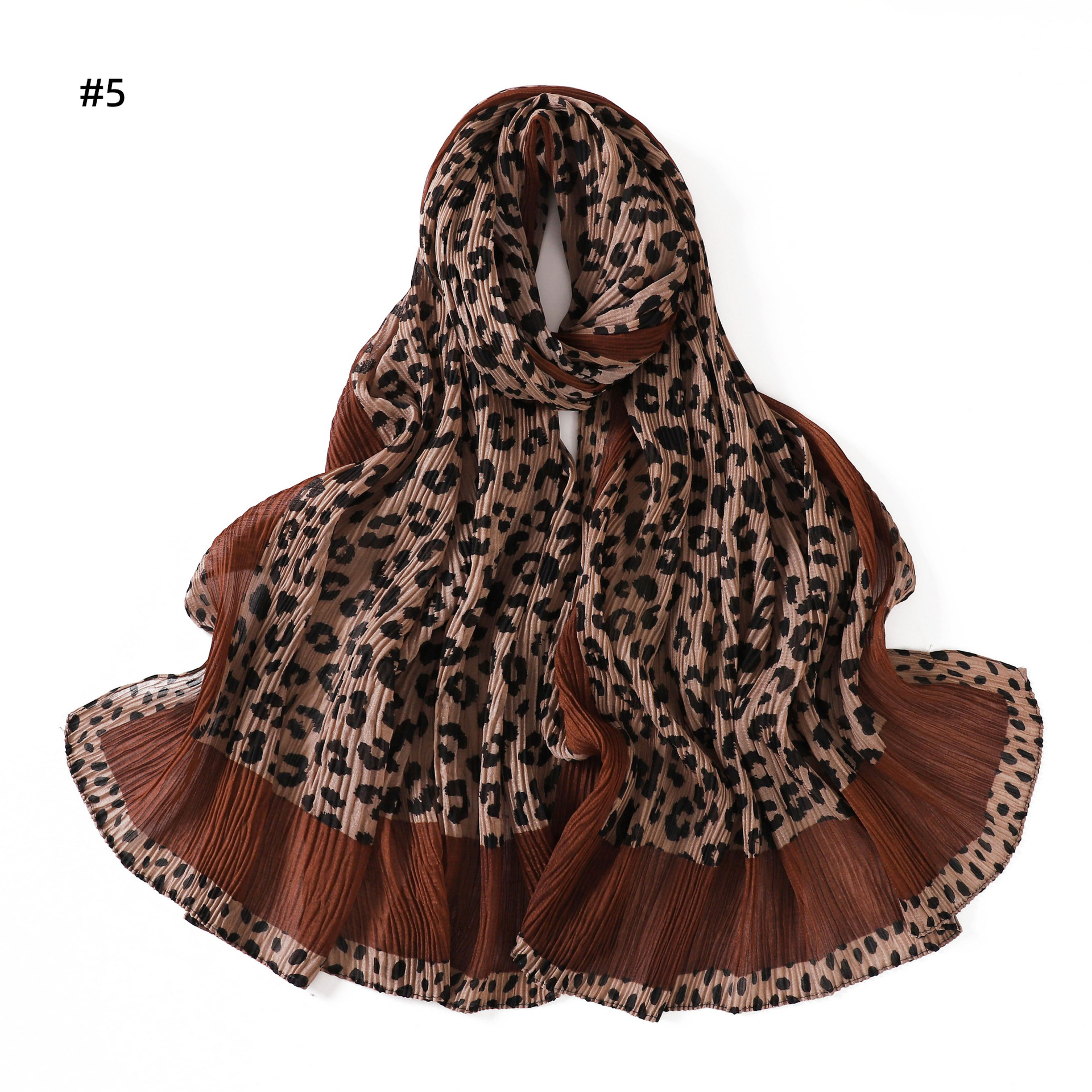 Leopard Print Cotton Square Scarf Vintage Bandana Head Scarf