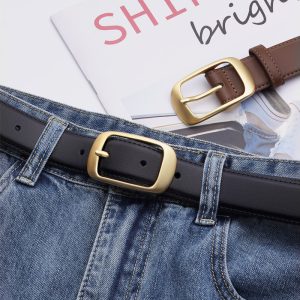 Classic Pin Buckle Jeans Belt Korean Fashion Black Skinny Belt