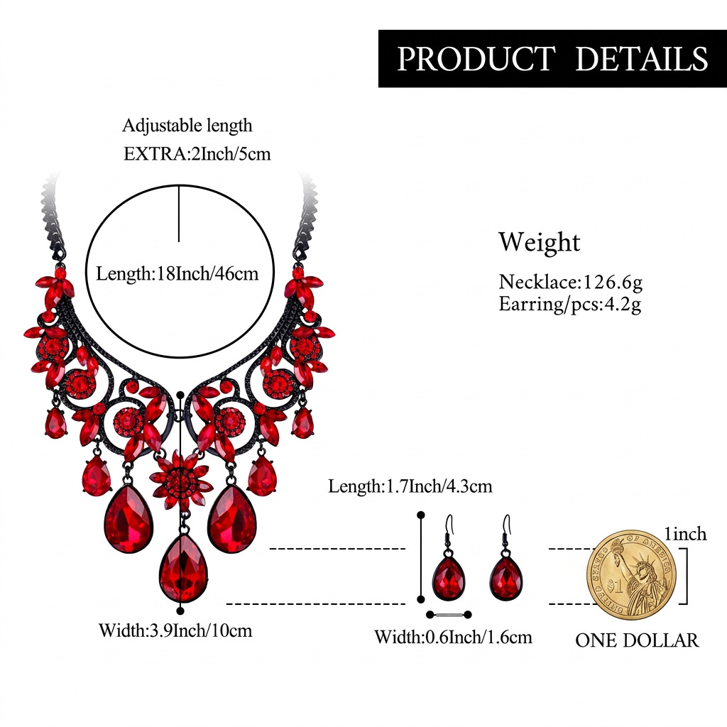 Dragon Pendant Necklace Earrings Set Stainless Steel