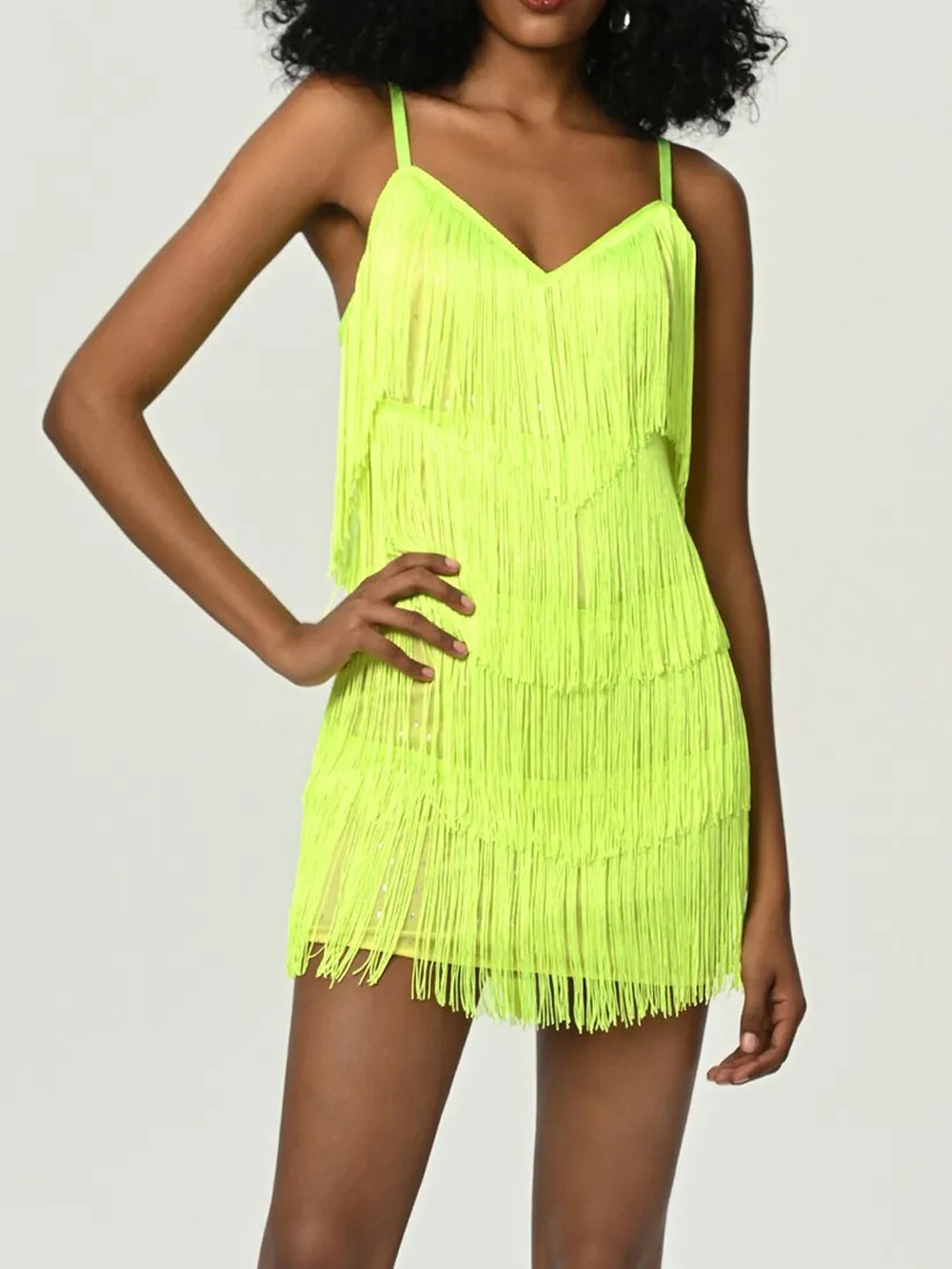 Women's V-Neck Printed Tassel-Hem Midi Dress — Boho Chic
