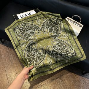 Vintage Paisley Cotton Bandana - 58cm Square Head Scarf