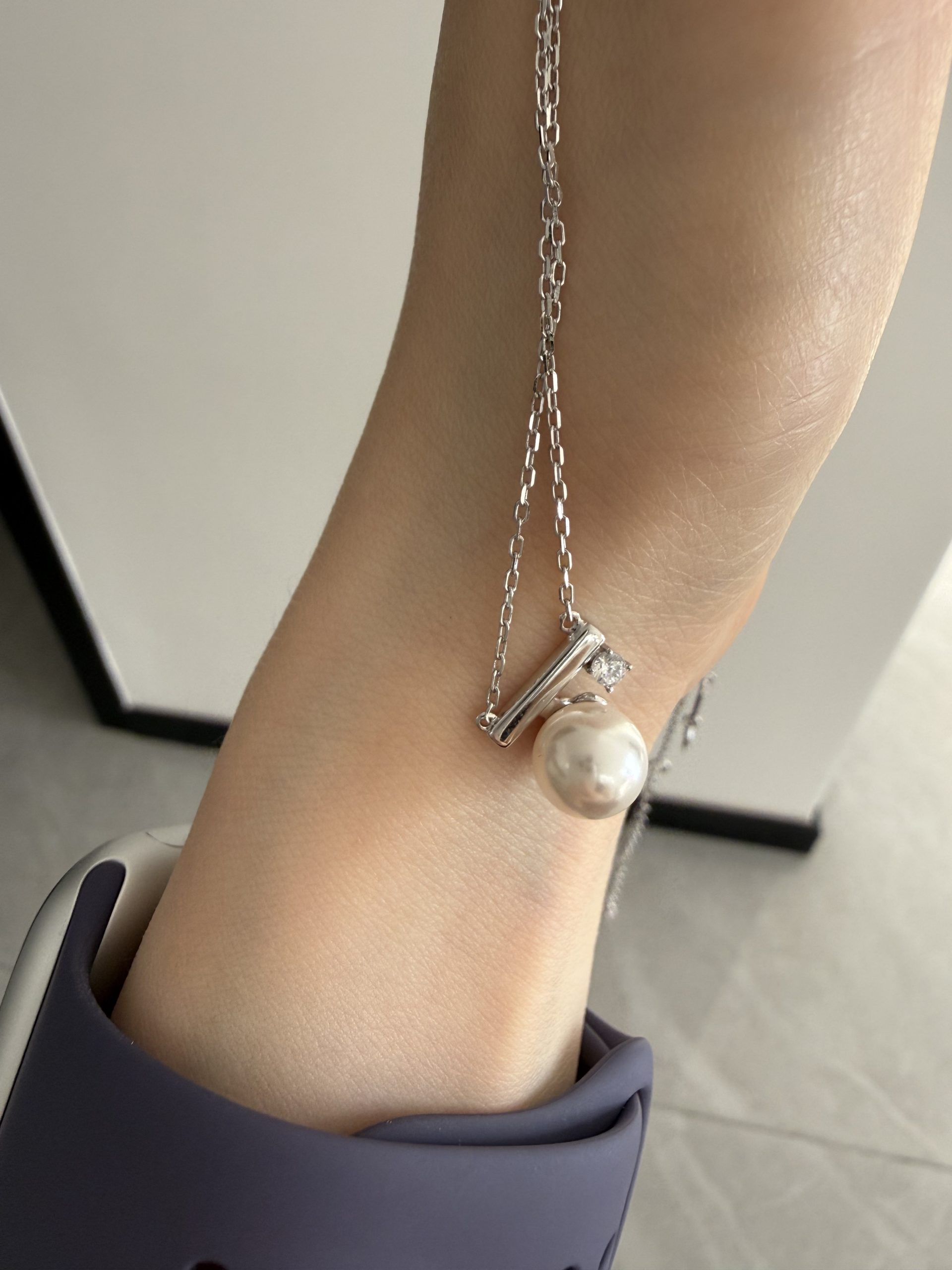 Elegant Pearl Zircon Necklace Bracelet Earrings Jewelry Set