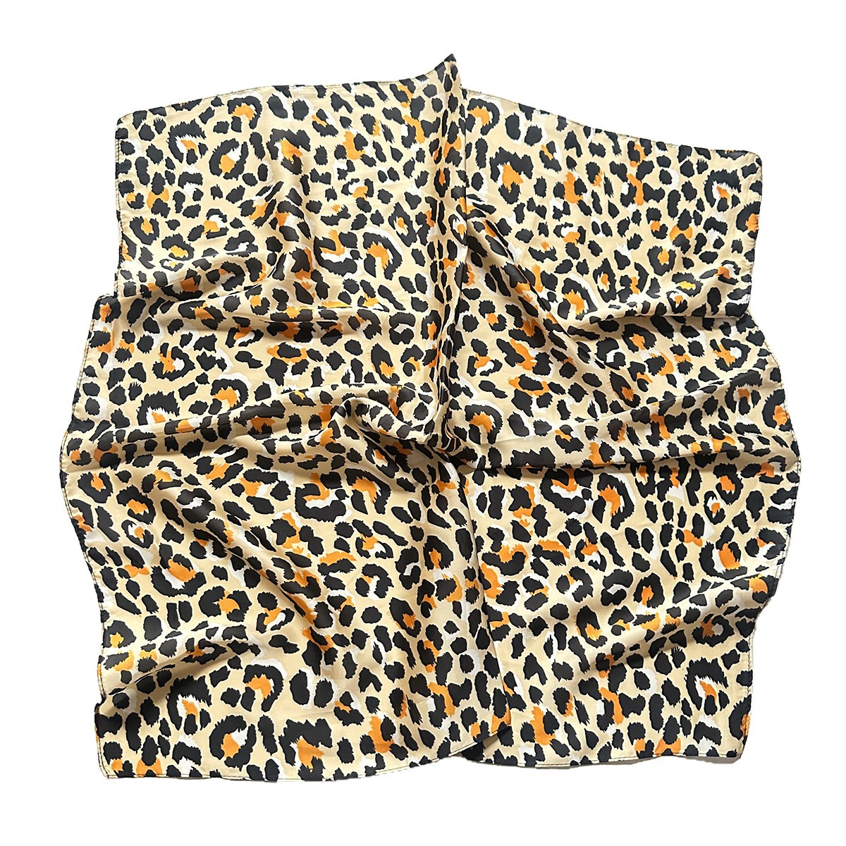 Trendy Leopard Print Square Scarf Bandana Hair Accessory