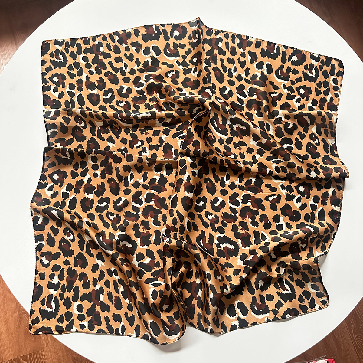 Trendy Leopard Print Square Scarf Bandana Hair Accessory