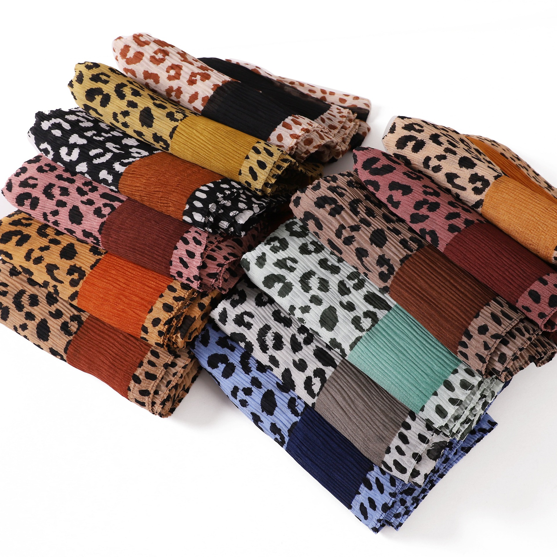 Leopard Print Cotton Square Scarf Vintage Bandana Head Scarf