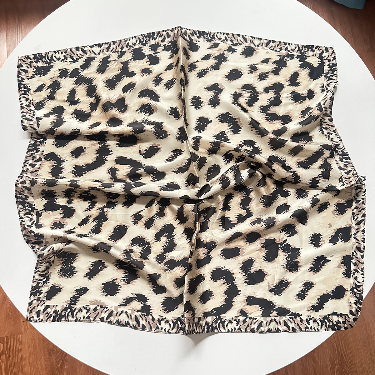 Trendy Leopard Print Square Scarf Bandana Hair Accessory