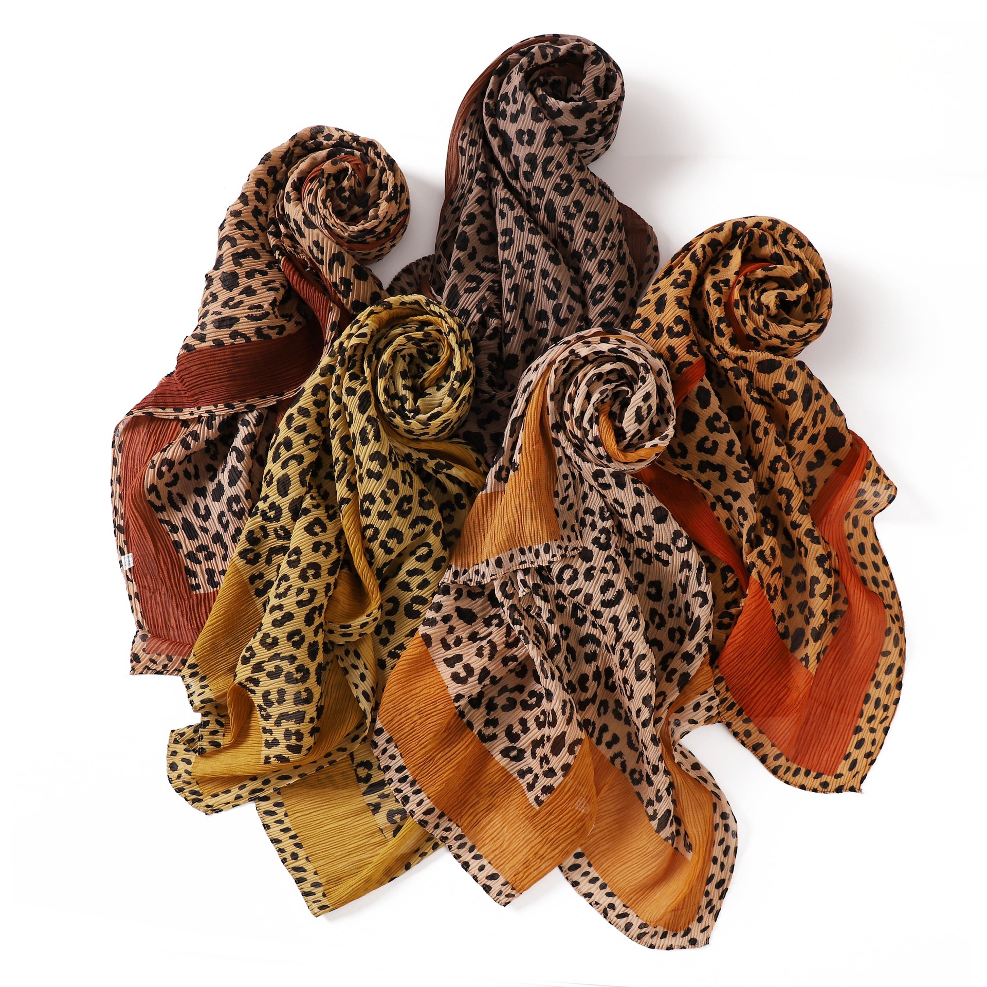 Leopard Print Cotton Square Scarf Vintage Bandana Head Scarf