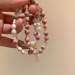 Fashion Pearl Necklace Earrings Set Trendy Jewelry