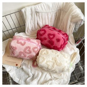 Cute Faux Fur Heart-Shaped Handbag Shoulder Crossbody Bag