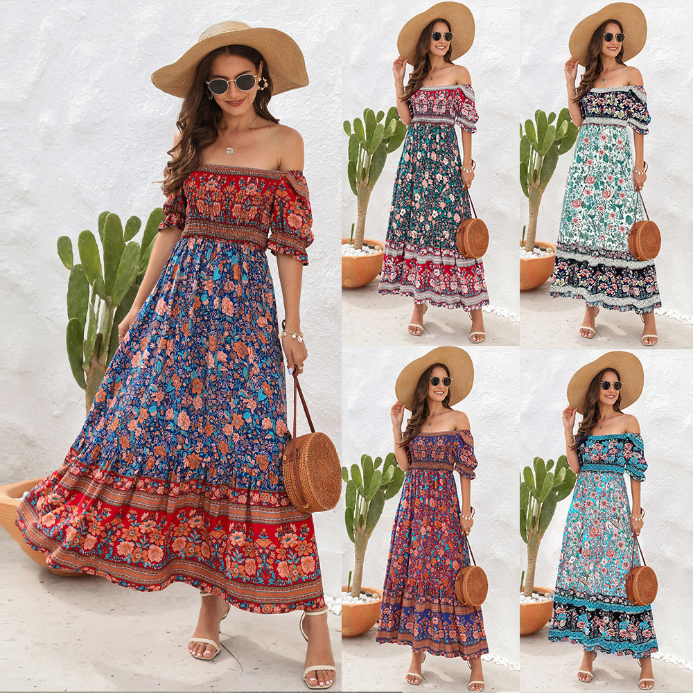 Women's Off-Shoulder Resort Beach Maxi Dress — Boho Vacation