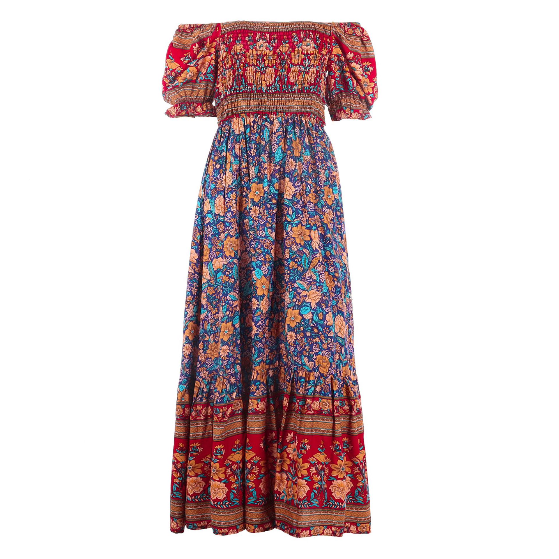 Women's Off-Shoulder Resort Beach Maxi Dress — Boho Vacation