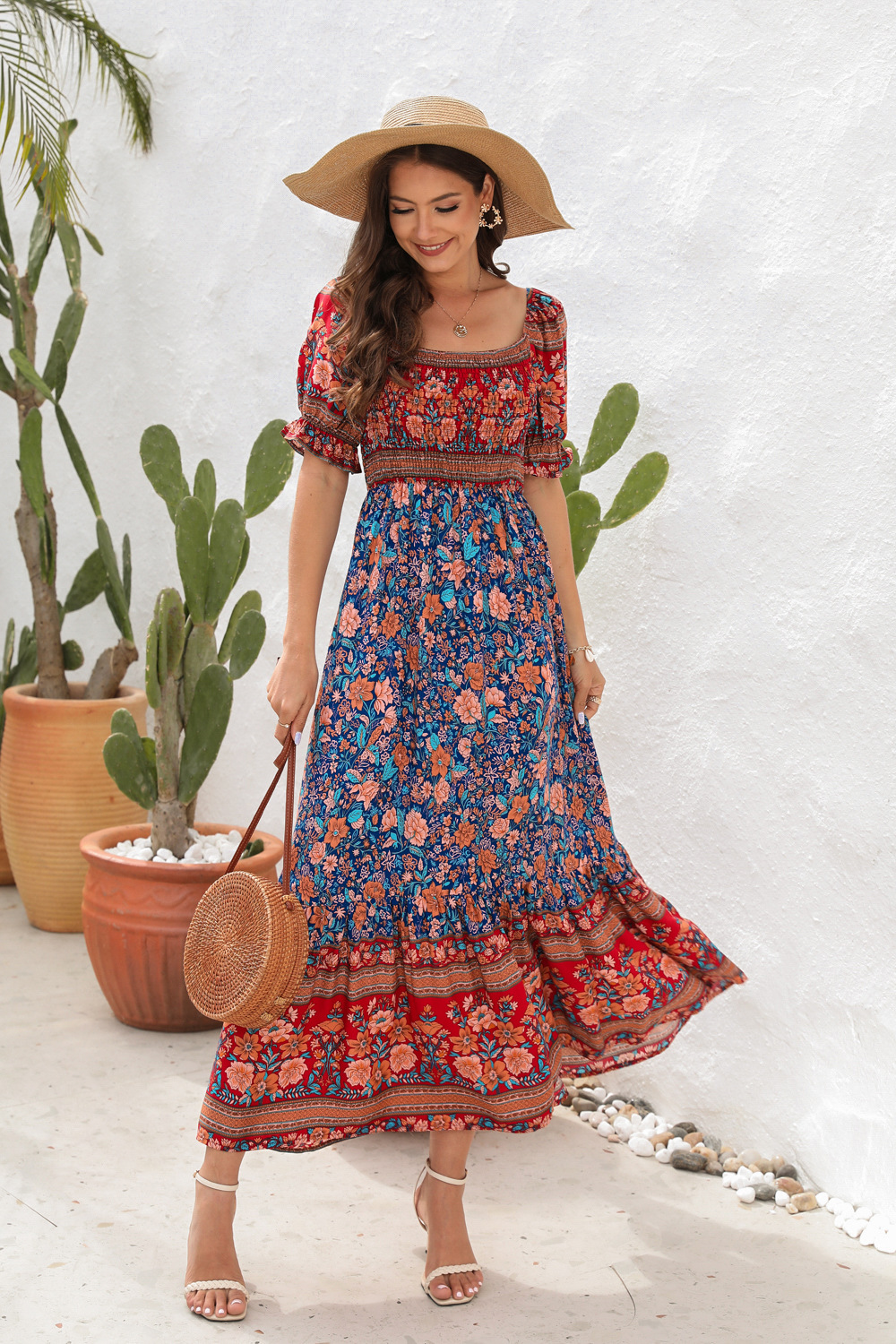 Women's Off-Shoulder Resort Beach Maxi Dress — Boho Vacation