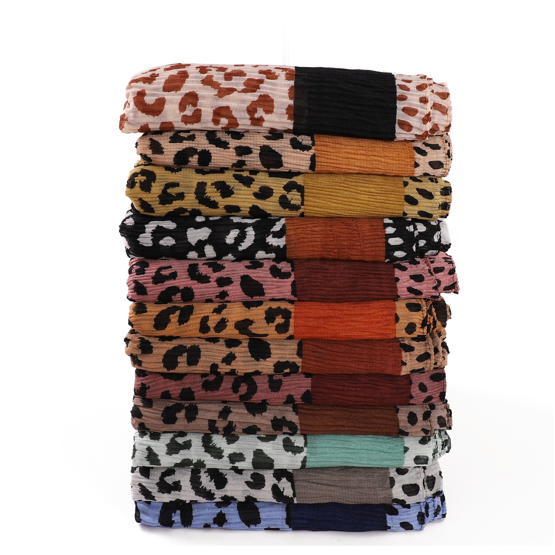 Leopard Print Cotton Square Scarf Vintage Bandana Head Scarf