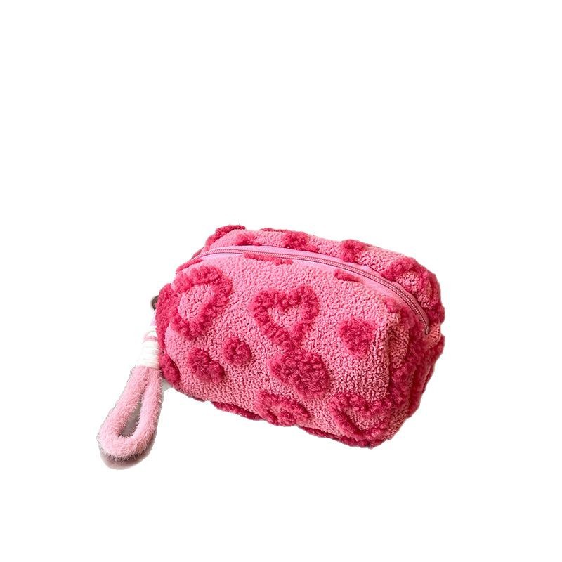 Cute Faux Fur Heart-Shaped Handbag Shoulder Crossbody Bag