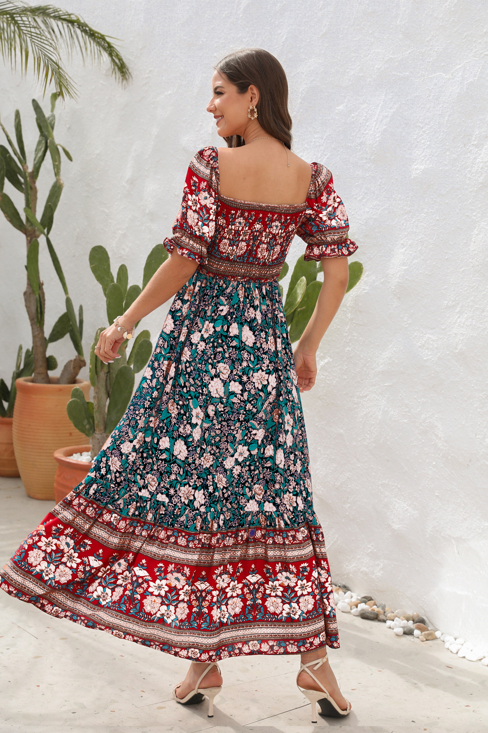 Women's Off-Shoulder Resort Beach Maxi Dress — Boho Vacation