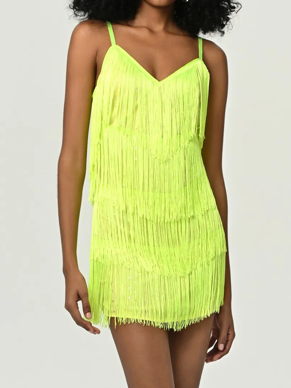 Women's V-Neck Printed Tassel-Hem Midi Dress — Boho Chic