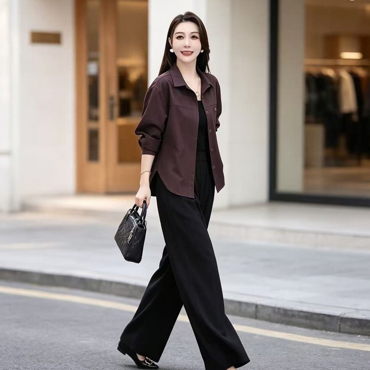 Oversized Shirt Jacket for Women — Olive Brown, Button-front, Chest Pocket - image 8