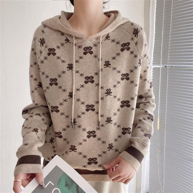 Women's Hoodie — bear print, cozy knit, relaxed fit - image 7
