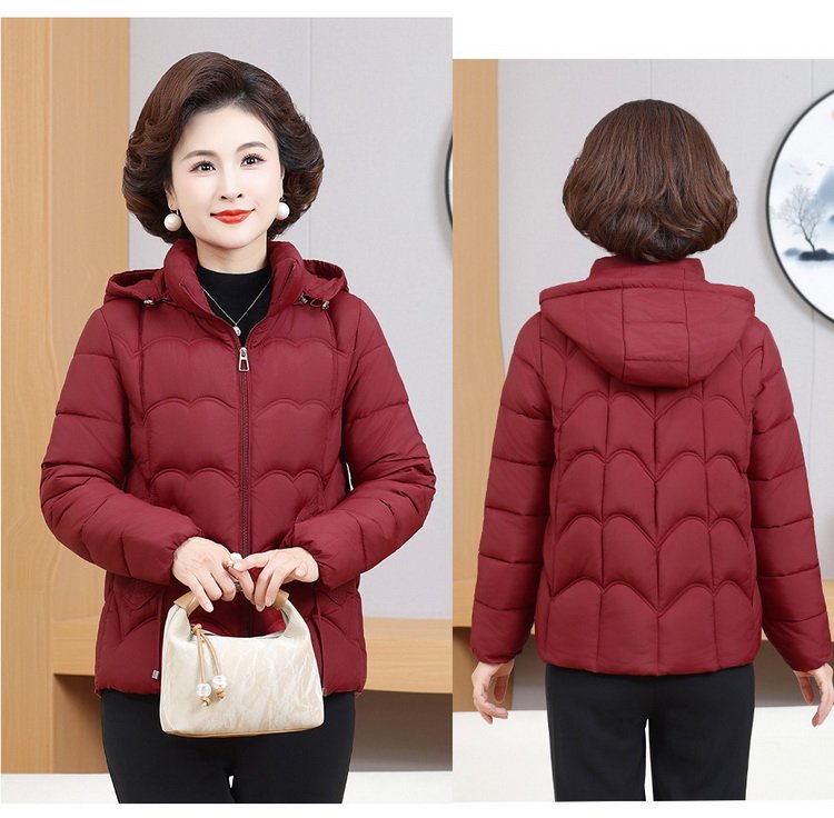 Puffer Jacket for Women — Burgundy/brown, Hooded, Quilted - image 5
