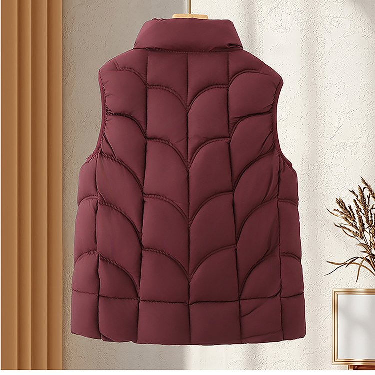 Quilted Puffer Vest for Women — Black, High Collar, Embroidered Patch - image 8