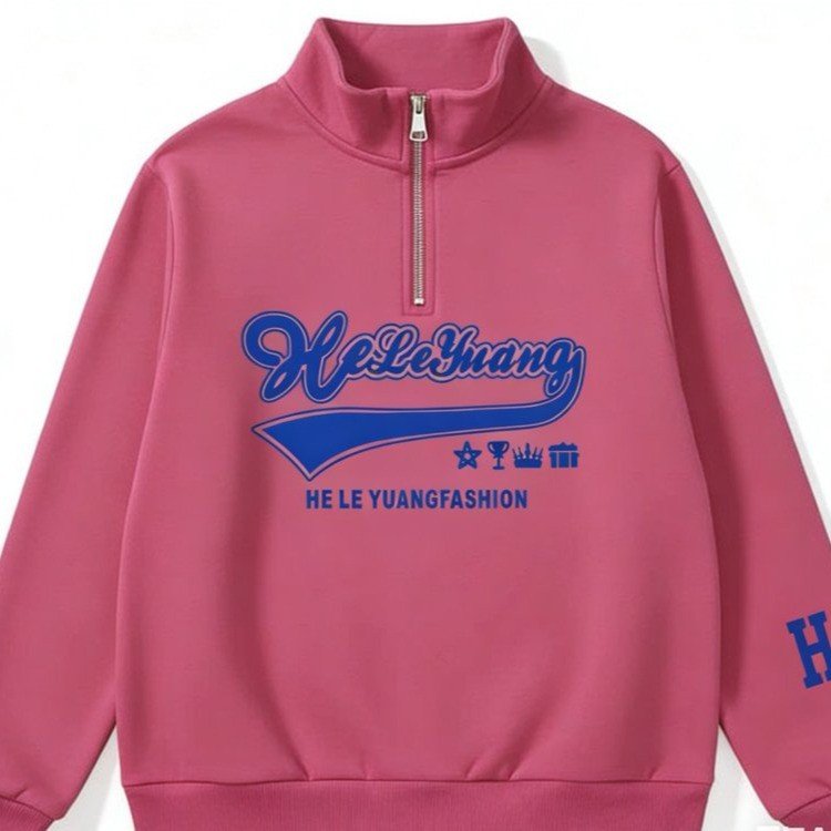 Women's Green Half-Zip Sweatshirt — Bold Logo, Long Sleeves, Casual Fit - image 2