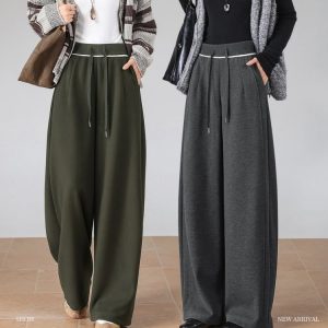 Women's Wide-Leg Sweatpants — Elastic Waist, Drawstring, Oversized Fit - image 1