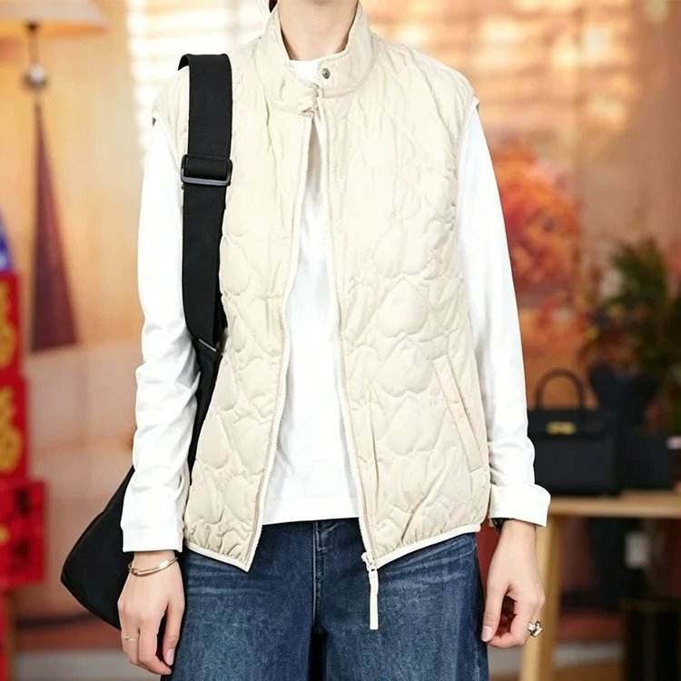 Women's Quilted Vest — Stand Collar, Sleeveless, Lightweight - image 3