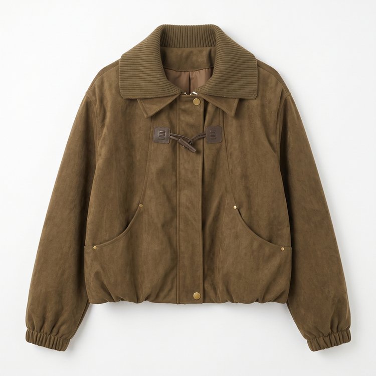 Corduroy Jacket for Women — Brown, Mustard, Button-front, Ribbed Collar - image 8