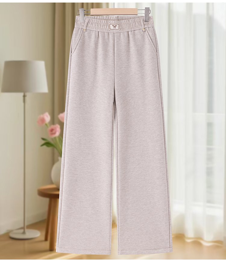 Wide-leg Trousers for Women — Dark Gray, Elastic Waist, Straight Cut - image 7