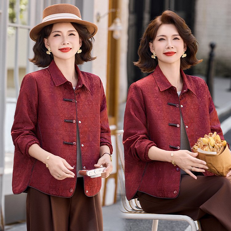 Quilted Jacket for Women — Beige, Chinese-style Buttons, Collar - image 6