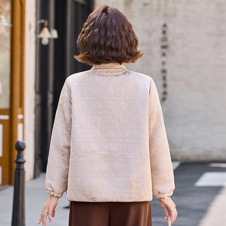 Quilted Jacket for Women — Beige, Chinese-style Buttons, Collar - image 7