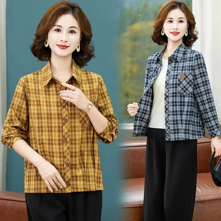 Plaid Button-Up Shirt for Women — Long Sleeve, Relaxed Fit - view 1