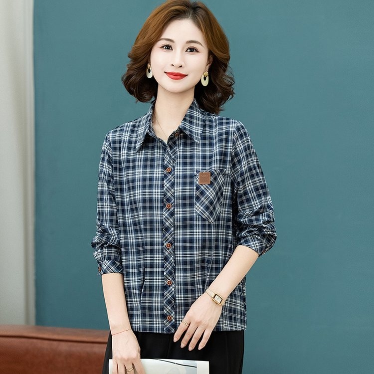 Plaid Button-Up Shirt for Women — Long Sleeve, Relaxed Fit - view 3