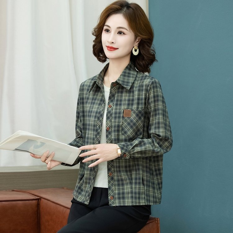 Plaid Button-Up Shirt for Women — Long Sleeve, Relaxed Fit - view 4