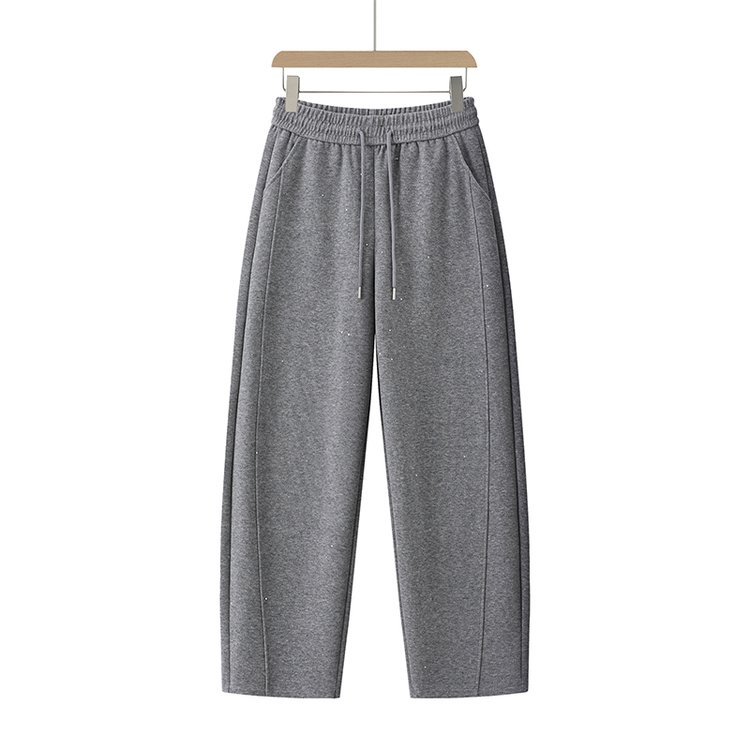 Wide-leg Trousers for Women — Burgundy, Elastic Waist, Drawstring - image 3