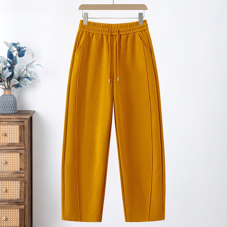 Wide-leg Trousers for Women — Burgundy, Elastic Waist, Drawstring - image 8
