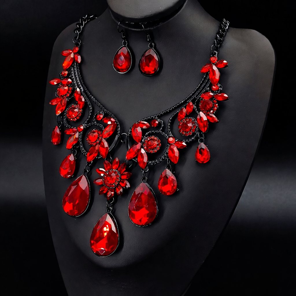 Dragon Pendant Necklace Earrings Set Stainless Steel