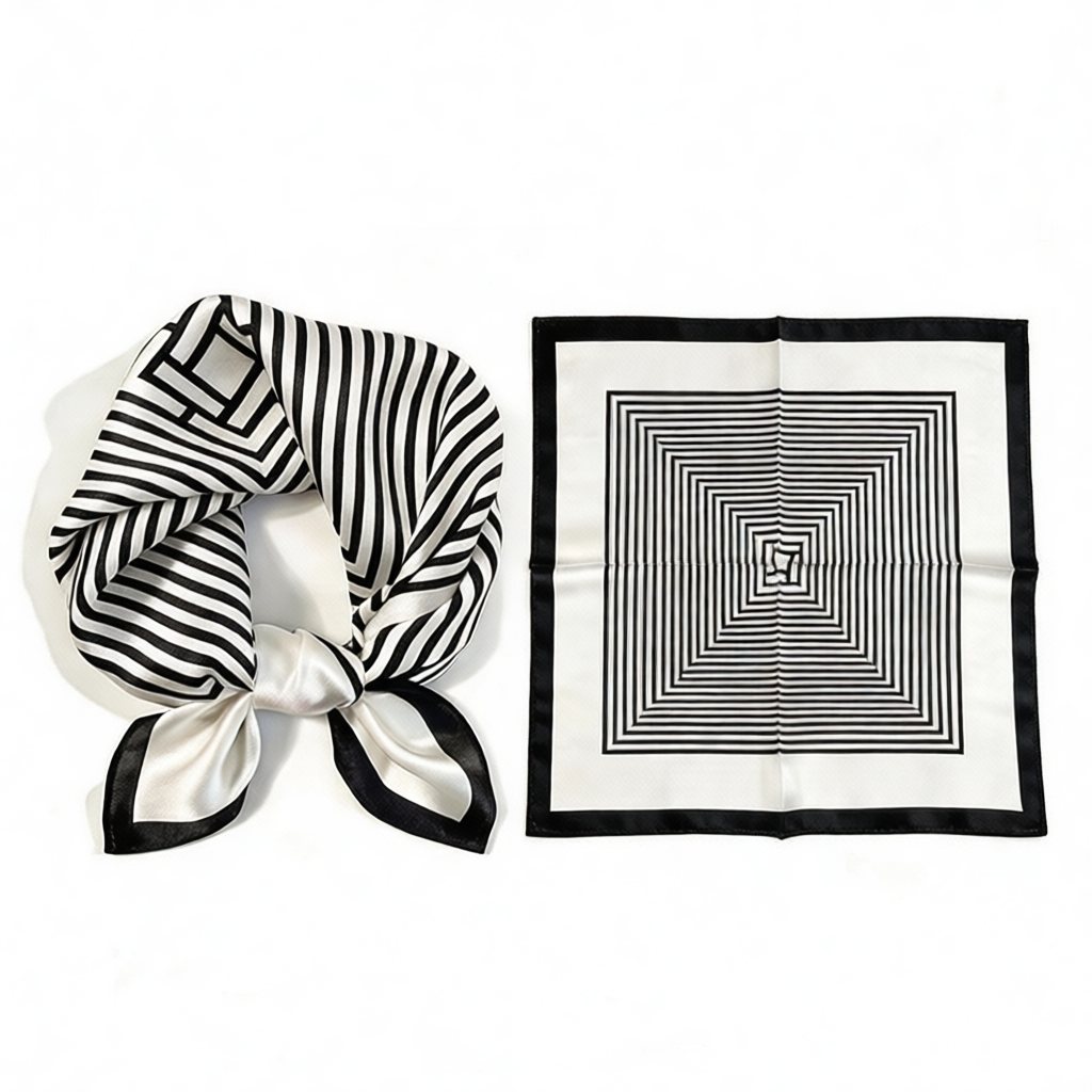 Elegant Satin Silk Scarf – 70cm Paisley Print Square