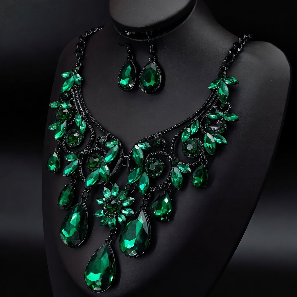 Dragon Pendant Necklace Earrings Set Stainless Steel