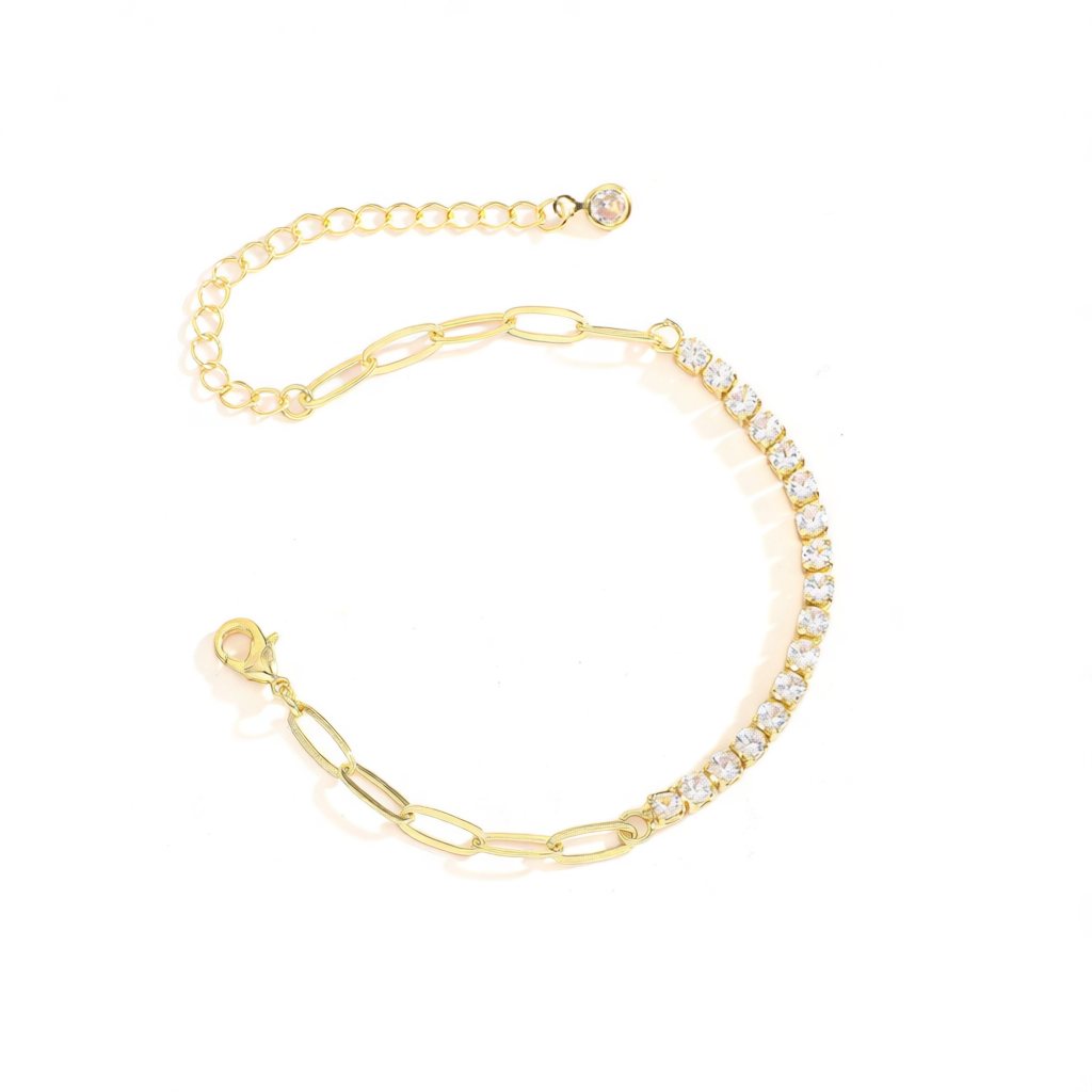 Elegant Zircon Tennis Bracelet Hip-Hop Jewelry Chain