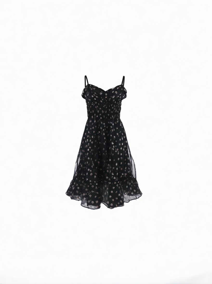 Women’s Leaf Print Camisole Dress & Cardigan Set