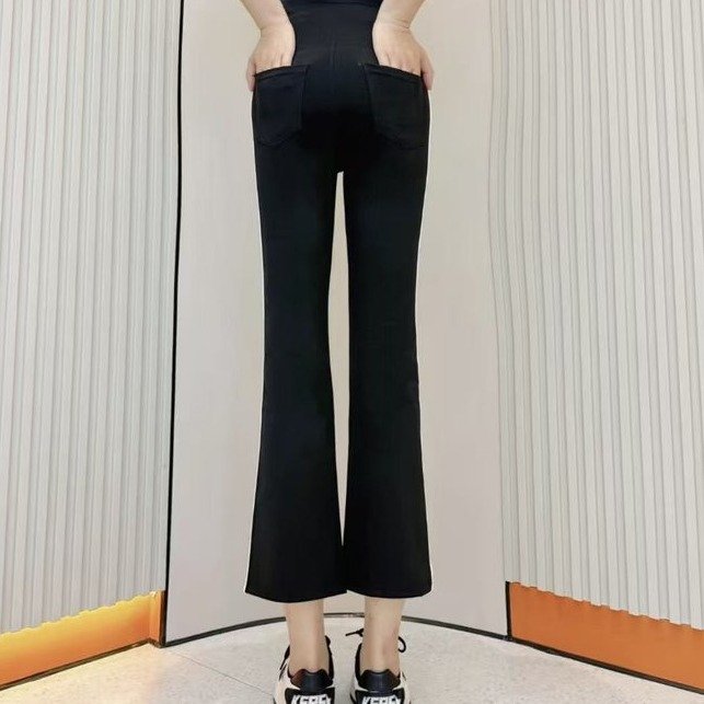 Women's Flared Pants — side stripes, high waist, stretchy fabric - image 3